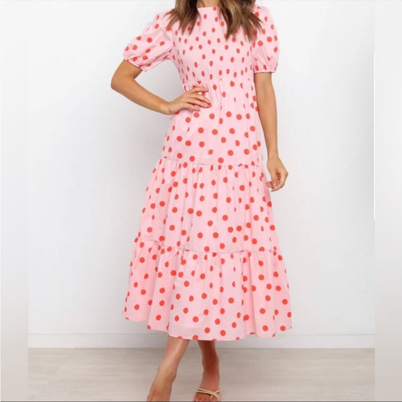 Petal & Pup Dresses & Skirts - NWT Petal & Pup Gasal Polka Dot A Line Tiered Midi Dress